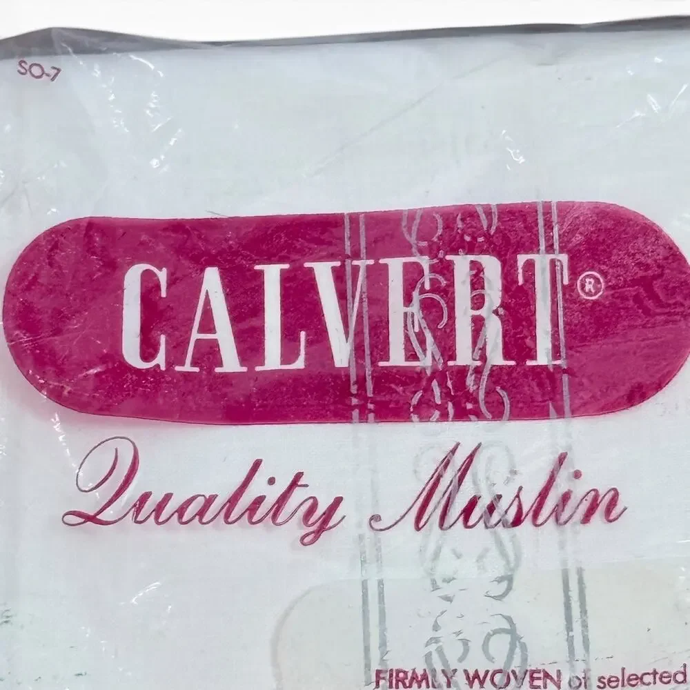 ⭐️Set 2 VTG NOS White 100% Cotton Doube Flat Bed Sheets Calvert Mulsin Percale